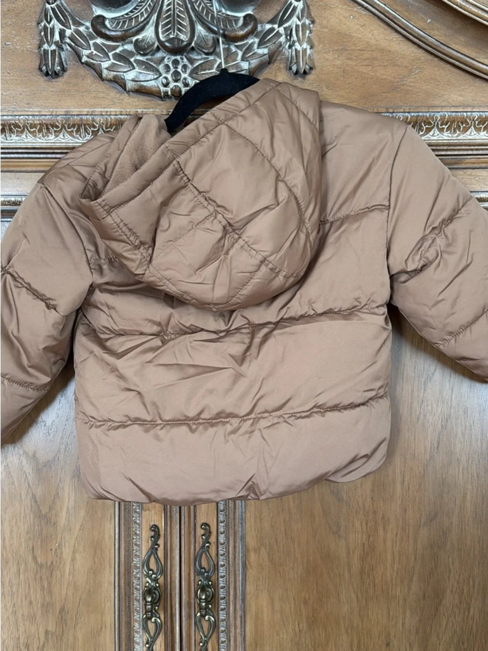 Old Navy Kids Tan-Brown Puffer Jacket with Hood